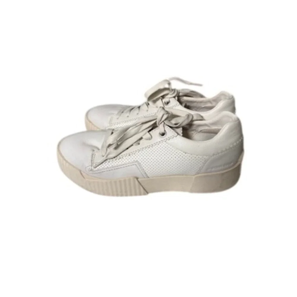 G-Star RAW Womens White Leather‎ Perforated Platform Sneakers Low Top Size 8 US